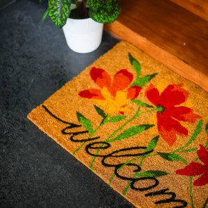 Tapis de porte FloraCharm Coco Brush, en PVC, sans AZO, résistant à la décoloration, pour l'extérieur, tapis d'accueil pour l'entrée - Product Image 2