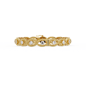 Pulsera de Lujo de Plata de Ley 925 con Diamantes Cultivados en Laboratorio, Acabado en Oro Elegante, Joyería Fina al por Mayor, Fabricante OEM de la India - Product Image 1