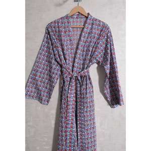 Robe Kimono en Coton Imprimé pour Femme Lavinas, Style Bohème, Col en V, Longueur Totale, Respirante, Séchage Rapide, Tenue Décontractée pour la Maison, Douce - Product Image 3