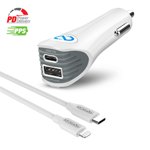 Caricabatterie per Auto N420 PD25W+2.4A con Cavo da C a MFI da 4 Piedi - Product Image 3