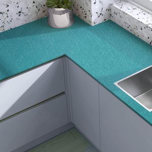 Papel Tapiz Autoadhesivo Color Verde Azulado, 15.7'' x 118'', Vinilo Impermeable para Encimeras de Baño y Cocina, Papel de Contacto Removible - Product Image 5