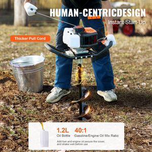 Trivella Industriale a Benzina 52CC 1450W con Asta di Prolunga da 8FT e Punte Action Design - Product Image 5