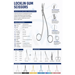 Tijeras Quirúrgicas Dentales Locklin Gum Contouring de Acero Inoxidable de Primera Calidad, Certificadas CE Clase II, Marca Al Mida Healthcare - Product Image 6