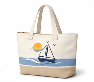 Sac fourre-tout en toile écologique pour femme, style tendance, avec fermeture éclair, sacs fourre-tout en coton avec logo imprimé personnalisé - Product Image 6
