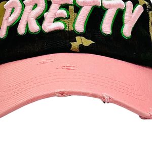 Gorra de Béisbol Camuflada y Rosa con Diseño de Letras Bordadas en Rosa, Ajustable, de Algodón, Informal, para Exteriores - Product Image 5