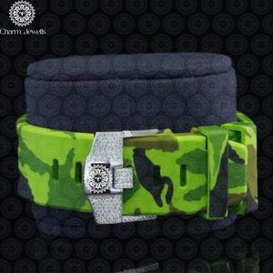 Cinturón Verde Camuflaje Charm Jewells con Hebilla Plateada, Accesorio de Moda - Product Image 1