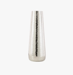 Jarrón de Metal Niquelado Martillado Hecho a Mano, Moderno, Decorativo, Alto, para Sala de Estar, Centro de Mesa, Accesorio de Lujo - Product Image 1
