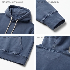 Sudadera con Capucha para Hombre, Tejido Terry Grueso de 430g, Poliéster/Algodón, con Bolsillo Canguro, Personalizada OEM, Fábrica Sialkot - Product Image 3