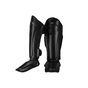 Protège-tibias légers en PU bleu avec fermeture auto-agrippante pour adultes – Protection de base toutes saisons pour le football - Product Image 3