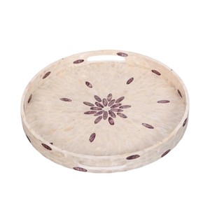 Plateau de service de luxe en nacre, fait main, incrusté de coquillages, plateau décoratif pour la maison, l'hôtel, le restaurant, pour le service et les cadeaux - Product Image 2