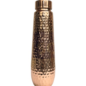 OTSAK Premium Eco-Friendly Modern Luxury Shine Hammered Copper <b>Sipper</b> Water <b>Bottle</b> Lid Stocked Portable Office Outdoor Camping - Product Image 6