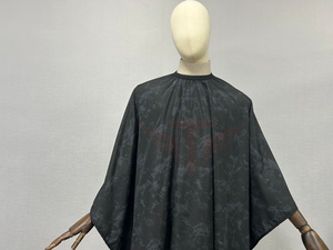 Cape de coiffure imperméable blanche et grise à motifs, surdimensionnée, pour salon de coiffure et barbier - Product Image 4