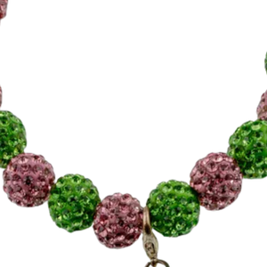 Pink and Green Stone Bead <b>Bracelet</b> with Shield Charm Stretch Beaded <b>Bracelet</b> Fashion Jewelry Gift Accessory Women - Product Image 2
