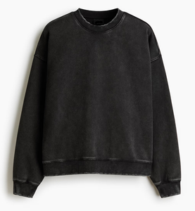 OEM Custom 380 GSM Heavyweight 100% Cotton Solid Oversize Boxy Fit Crew Neck Acid Washed <b>Men's</b> Sweatshirt Quick Dry Eco-Friendly - Product Image 6