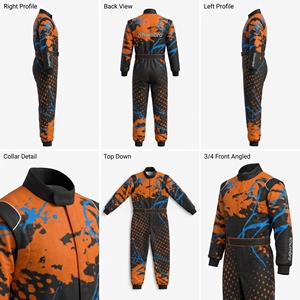 Combinaison de course de karting haut de gamme |   Uniforme de pilote de karting personnalisé, impression par sublimation, polyester ignifuge, auto-moto - Product Image 4