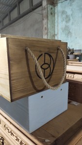 Factory Brown Wooden <b>Crate</b> Box with Rope Handle for Vegetable Packing Eco-Friendly Durable Storage Cabinet Organizers gift - Product Image 6