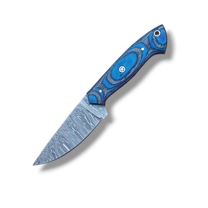 Cuchillo de Caza Nórdico de Acero de Damasco con Funda, Hoja Entera, Cuchillo de Camping con Mango de Madera Pakka, Grado Industrial, OEM Personalizado - Product Image 2