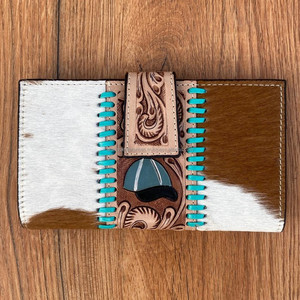 El más vendido patrón occidental piel de vaca cuero tallado a mano embrague funda de teléfono elegante cartera multiusos carteras de diseñador - Product Image 2