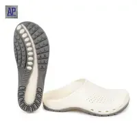 AP Boots PVC Clogs Slippers-Anti <b>Slip</b> Comfortable <b>Slip</b> <b>on</b> Shoes in White Grey Winter Platform Garden Style - Product Image 3