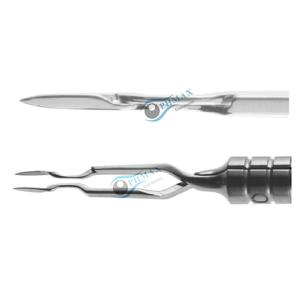 Puntas delgadas Akahoshi Universal II Prechopper para pre-cortar núcleos de forma eficaz en grados 2 a 4, instrumento quirúrgico oftalmológico de acero inoxidable. - Product Image 2