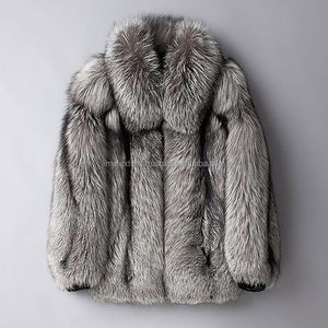 RNSHANGER Winter Men Genuine Leather <b>Waterproof</b> Reversible Loose Fox Long Woolen Overcoat Fashion Trendy <b>Clothes</b> - Product Image 1
