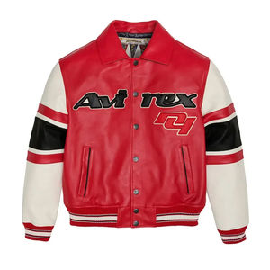 Chaquetas de Cuero Auténtico para Motociclistas Avirex, Diseño Personalizado de Alta Calidad, Cuello Camisero, Chaquetas de Cuero Avirex para Hombre de Invierno - Product Image 5