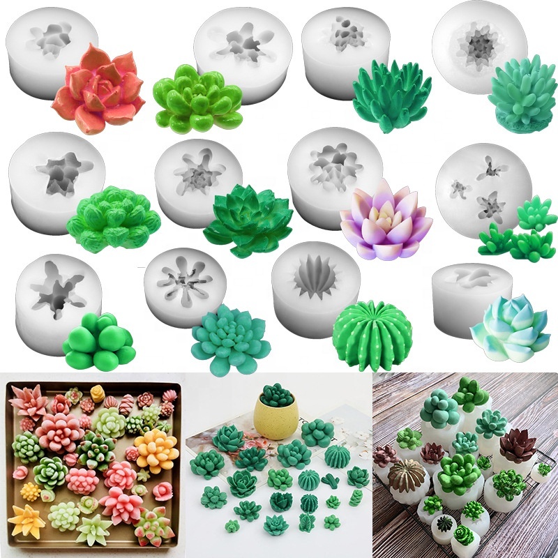 DIY Succulents Cactus Plants Silicone Epoxy Resin Mold Handmade Craft Mould BH E