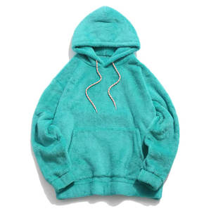 Men's <b>Red</b> Sherpa Fleece Hoodie Custom Logo <b>Silk</b> Screen Printing Winter Pullover - Product Image 5