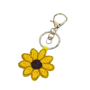 Breloques en perles faites à la main en forme de tournesol jaune pour la fabrication de bijoux, pendentifs colorés en verre et acrylique - Product Image 1