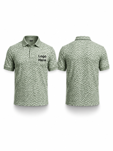Chemise Homme Prestige Vintage Unie à Manches Courtes Respirante Séchage Rapide en Tissu Tricoté Service OEM Décontractée avec Logo sur le Devant - Product Image 2