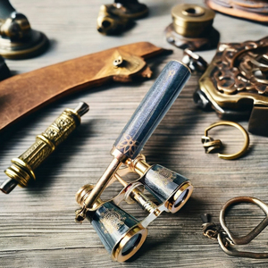 Lunettes d'opéra en nacre vintage Raccords en laiton Jumelles télescope Style antique Métal Artisanat Sculpture de collection moderne - Product Image 3