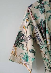 Robe kimono en coton à imprimé animal, style bohème, pour la plage, tenue décontractée pour les vacances, pour femmes - Product Image 2