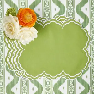 Set de table en lin tissé à la main avec broderie, style européen, écologique, personnalisable, décoration de table à manger - Product Image 4
