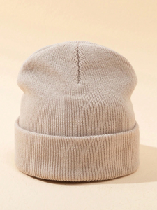Bonnet en tricot chaud avec broderie personnalisée, bonnet extensible pour hommes et femmes, idéal pour la mode streetwear hivernale - Product Image 4