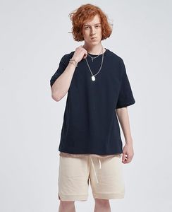 เสื้อยืดโอเวอร์ไซส์ผ้าฝ้ายแท้ 100% น้ำหนัก 220 กรัม พิมพ์ลายตามสั่งที่ไหล่ สไตล์ฮิปฮอป ไซส์ใหญ่พิเศษ ผ้าฝ้ายแท้ 100% ทรงบ็อกซี่ สำหรับผู้ชาย - Product Image 2