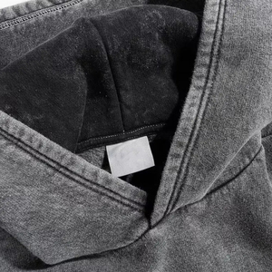 Sudadera con Capucha Vintage para Hombre, Lavado Ácido, 100% Algodón, Forro Polar, Logotipo Personalizado, Transpirable, Secado Rápido, Sudadera de Invierno, Venta al Por Mayor OEM - Product Image 4
