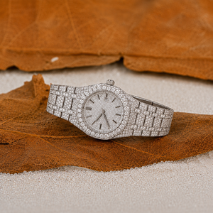 Reloj de Lujo Moderno y Elegante con Cristales de Zafiro, Cuarzo, Acero Inoxidable y Aleación, Diamantes de Laboratorio VVS y Moissanita, Hecho a Mano para Hombre - Product Image 1