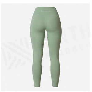 Leggings de yoga taille haute pleine longueur North Approach, sans coutures, vert uni, extensibles dans quatre directions, vêtements de sport pour femmes - Product Image 2