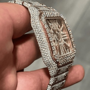 Reloj Mecánico con Incrustaciones de Diamantes en Tono Oro Rosa, Esfera Cuadrada, Estilo Tourbillon, para un Look de Lujo - Product Image 3