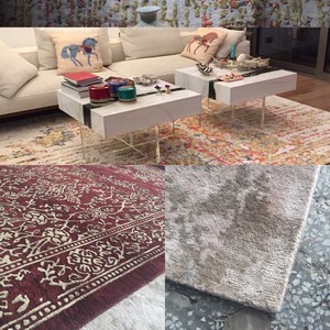 Tapis indien en laine 100% touffeté à la main Design moderne motif floral texturé pour la maison bureau salon porte placement ensembles de tapis - Product Image 6