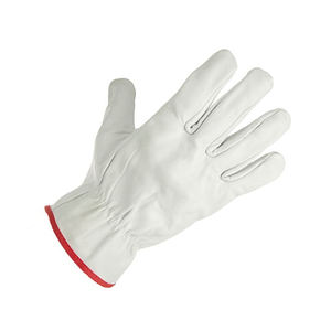 Gants d'assemblage en cuir blancs respirants à doigts complets avec paume renforcée, service OEM - Product Image 2