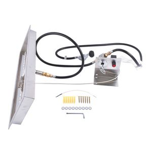 Kit Bruciatore a Gas Rettangolare in Acciaio Inossidabile da 24 x 8 Pollici per Braciere da Interno/Esterno con Ciotola Quadrata - Product Image 1