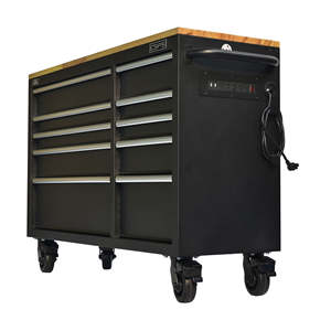 Gabinete de Herramientas para Taller, Acero con Recubrimiento en Polvo, Resistente, 132 cm, 10 Cajones, Negro, OEM, para Mecánico, Garaje, Industria, Almacén - Product Image 1