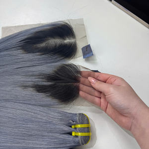 Precio del proveedor 100% Raw Virgin Vietnamese Human Lace Wig Bone Straight Ombre Grey Color Super Double Drawn Hair Extensions - Product Image 2