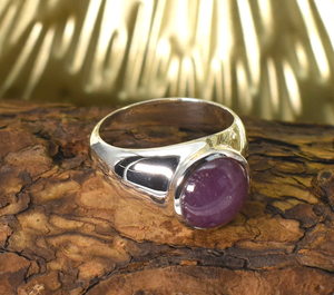 Anillo de Rubí Natural Cabujón, Anillo de Rubí de Plata de Ley 925, Anillo de Rubí para el Mes de Julio, Anillo de Rubí para Cóctel, Anillo de Rubí Audaz para Aniversario - Product Image 3