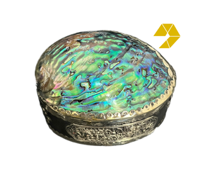 <b>Abalone</b> <b>Shell</b> Jewelry Box Organizer Round Red Velvet for Rings Necklaces Storage <b>Abalone</b> <b>Shell</b> Jewelry Box Round Shape - Product Image 1