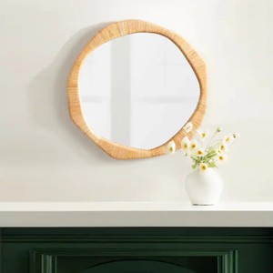 Bohemian Rattan Wall <b>Mirror</b> <b>Irregular</b> Shape Framed Decorative <b>Mirror</b> for Home Interior Living Room made in Vietnam - Product Image 4