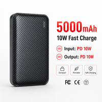 Batterie externe personnalisée avec logo 5000 mAh pour téléphone, chargeur rapide 5000 mAh, mini batterie externe portable, vente en gros d'usine, charge PD 10W