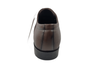 Chaussures habillées Dlords Christofer pour hommes en cuir véritable marron, style Oxford, à bout pointu, à lacets, confortables, antidérapantes, avec logo en relief - Product Image 4