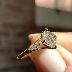 3.40Carat Lab-Grown Asscher Cut <b>Diamond</b> IGI Certified Gold Invisible Setting Classic Engagement & Wedding <b>Ring</b> for Parties - Product Image 3